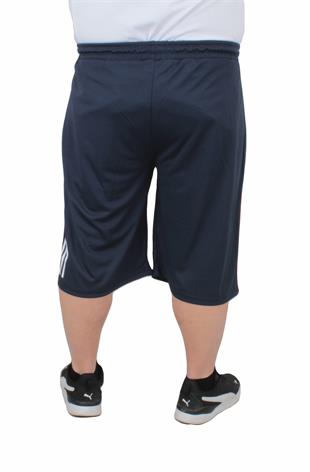 Erkek Büyük Beden Likralı Şort Damla Desen 24636 LACIVERT