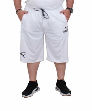 Erkek Büyük Beden Likralı Şort PM 24640 BEYAZ