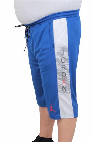 Erkek Büyük Beden Likralı Şort Damla Desen NKE 24638 SAKS