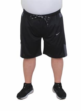 Erkek Büyük Beden Likralı Şort Damla Desen Dri Fit Nk 24639 SIYAH