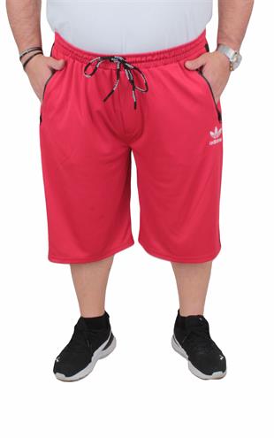 Erkek Büyük Beden Likralı Şort Damla Desen 24636 KIRMIZI