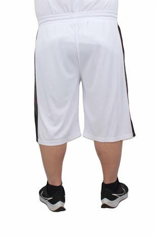 Erkek Büyük Beden Likralı Şort Damla Desen NKE 24638 BEYAZ