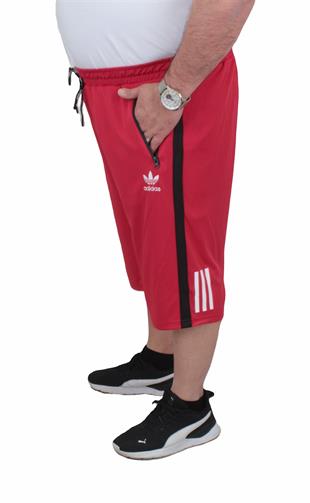 Erkek Büyük Beden Likralı Şort Damla Desen 24636 KIRMIZI