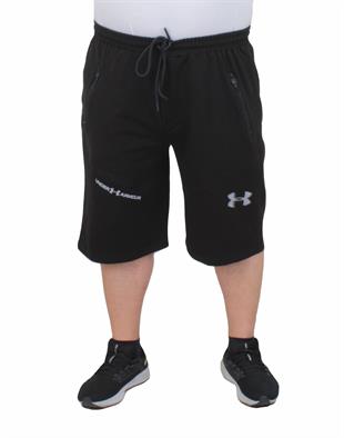 Büyük Beden Erkek Penye Şort UAR 24627 SIYAH