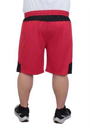 Erkek Büyük Beden Likralı Şort Damla Desen Dri Fit Nk 24639 KIRMIZI