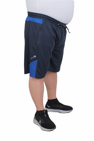 Erkek Büyük Beden Likralı Şort Damla Desen Dri Fit Nk 24639 LACIVERT