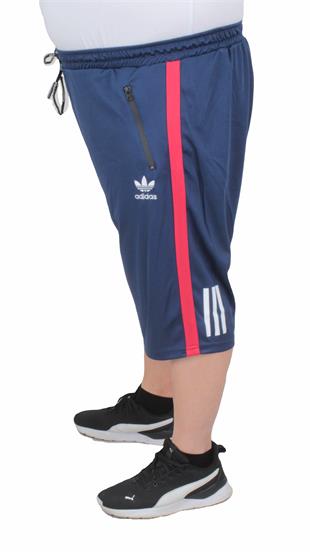 Erkek Büyük Beden Likralı Şort Damla Desen 24636 Marin