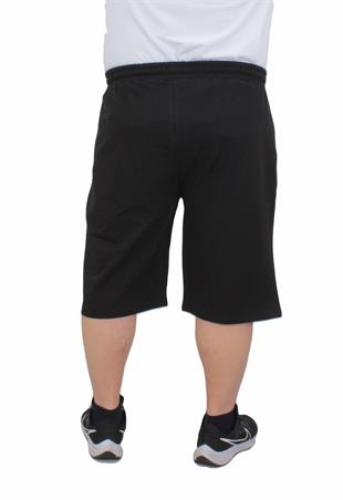 Büyük Beden Erkek Penye Şort UAR 24627 SIYAH