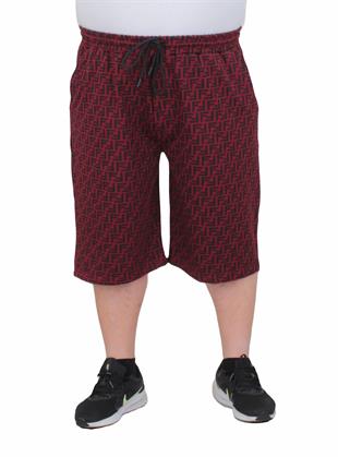 Erkek Büyük Beden FND Şort 24642 BORDO