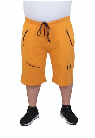 Büyük Beden Erkek Penye Şort UAR 24627 HARDAL
