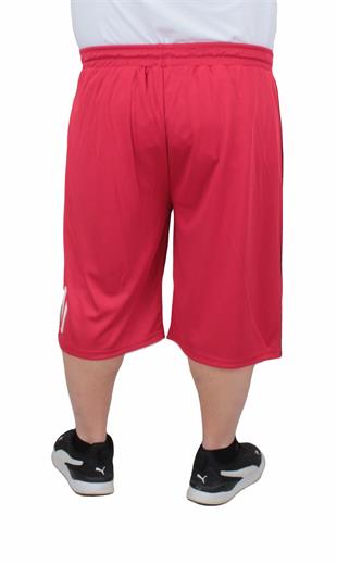 Erkek Büyük Beden Likralı Şort Damla Desen 24636 KIRMIZI