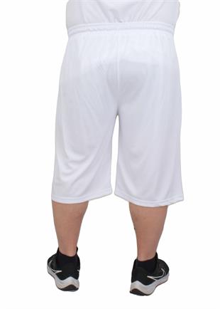 Erkek Büyük Beden Likralı Şort Damla Desen 24637 BEYAZ