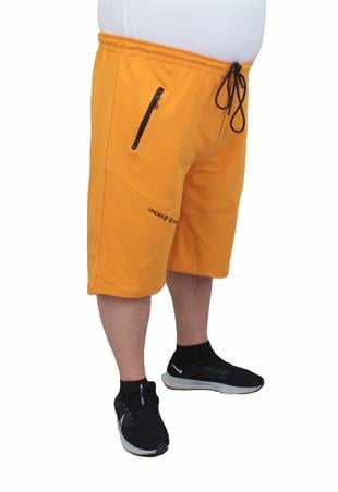 Büyük Beden Erkek Penye Şort UAR 24627 HARDAL