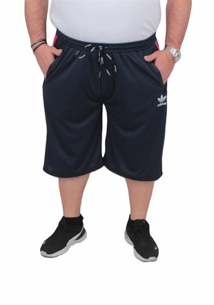 Erkek Büyük Beden Likralı Şort Damla Desen 24636 LACIVERT