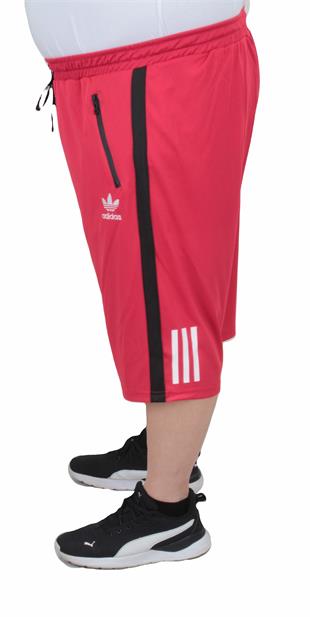 Erkek Büyük Beden Likralı Şort Damla Desen 24636 KIRMIZI