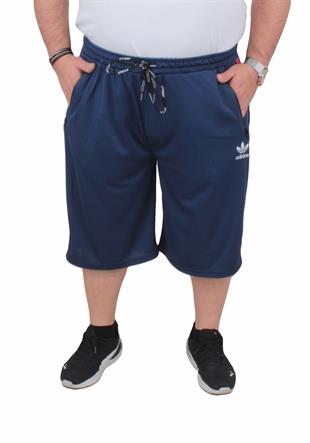 Erkek Büyük Beden Likralı Şort Damla Desen 24636 Marin