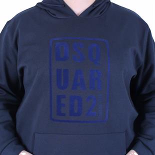 Erkek Büyük Beden Kapüşonlu Sweat Double Face DSQ 25712 LACIVERT