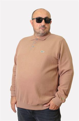 Erkek Büyük Beden Polo Yaka Sweat Lcs.24401 S.KAHVE