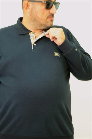 Erkek Büyük Beden Polo Yaka Sweat Brb 24400 LACIVERT