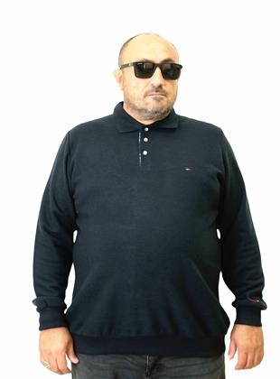 Erkek Büyük Beden Polo Yaka Sweat Tmy.24402 LACIVERT