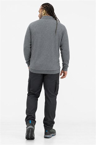 Erkek Büyük Beden Polo Yaka Sweat LV 24406 ANTRASIT