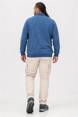Erkek Büyük Beden Polo Yaka Sweat LV 24406 Marin