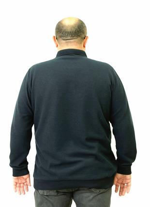 Erkek Büyük Beden Polo Yaka Sweat Tmy.24402 LACIVERT