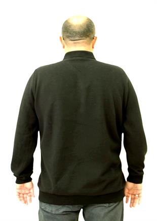 Erkek Büyük Beden Polo Yaka Sweat Tmy.24402 SIYAH