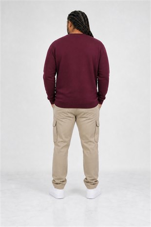 Erkek Büyük Beden Sıfır Yaka 3ip Sweat Tmmy 24204 MURDUM