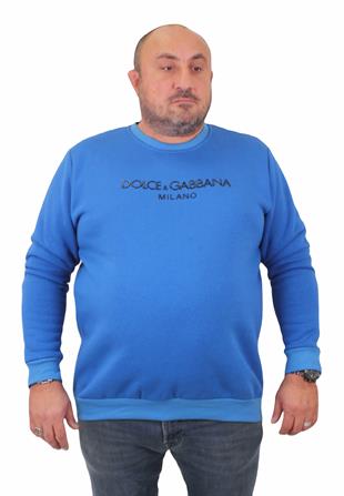 Erkek Büyük Beden Sıfır Yaka Sweat DG 23207 SAKS