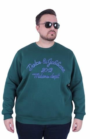 Erkek Büyük Beden Bisiklet Yaka Sweatshirt D&G 25726 NEFTI