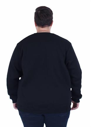 Erkek Büyük Beden Bisiklet Yaka 3ip Sweat Blnciaga 25724 SIYAH