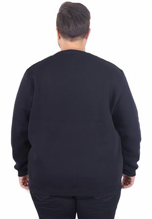 Erkek Büyük Beden Bisiklet Yaka 3ip Sweat D&G 25722 LACIVERT