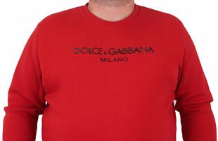 Erkek Büyük Beden Sıfır Yaka Sweat DG 23207 KIRMIZI