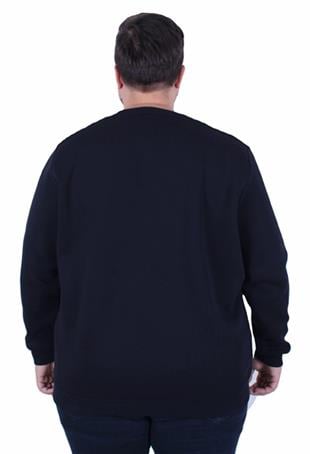 Erkek Büyük Beden Bisiklet Yaka Sweatshirt D&G 25726 LACIVERT