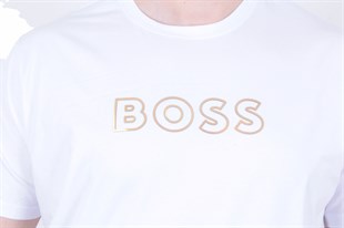 Erkek Büyük Beden Sıfır Yaka Tişört HG 26116 BEYAZ