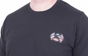 Erkek Büyük Beden Sıfır Yaka Tişört BRBR26106 SIYAH