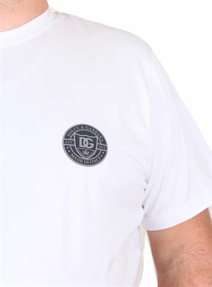 Erkek Büyük Beden Sıfır Yaka Tişört Dg Italy 25124 BEYAZ