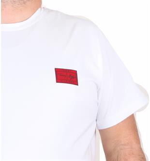 Erkek Büyük Beden Sıfır Yaka Tişört Tmy Hlf 25125 BEYAZ