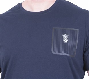 Erkek Büyük Beden Sıfır Yaka Tişört EA 26100 LACIVERT