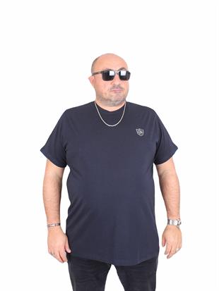 Erkek Büyük Beden Sıfır Yaka Tişört EA 25121 LACIVERT