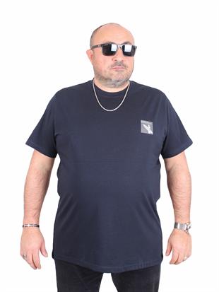 Erkek Büyük Beden Sıfır Yaka Tişört Arm Exc 25126 LACIVERT