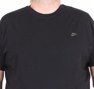 Erkek Büyük Beden Sıfır Yaka Tişört NK 25106 SIYAH