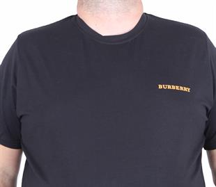 Büyük Beden Sıfır Yaka Tişört Brbry 25100 SIYAH