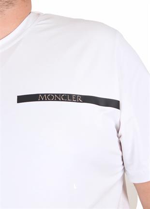 Erkek Büyük Beden Sıfır Yaka Tişört Mnclr 25128 BEYAZ