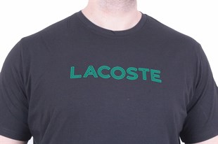 Erkek Büyük Beden Sıfır Yaka Tişört LCST 26112 SIYAH