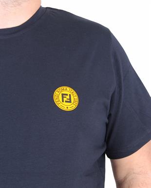 Erkek Büyük Beden Sıfır Yaka Tişört Fnd 25120 LACIVERT