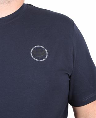 Erkek Büyük Beden Sıfır Yaka Tişört EA Eagle 25113 LACIVERT