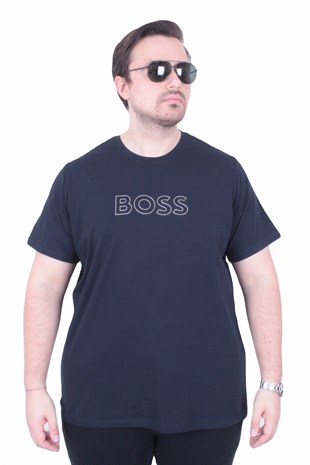Erkek Büyük Beden Sıfır Yaka Tişört BSS 26115 LACIVERT