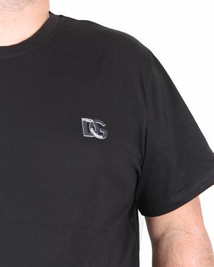 Erkek Büyük Beden Sıfır Yaka Tişört DG 25111 SIYAH